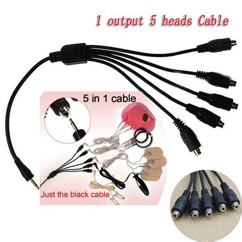 Erotic 1 Pc Electro Shock Sex Kit Accessories Wires 1 Output 5 Head Cable Physiotherapy