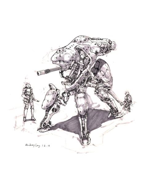 Artstation Mecha Sketch Dunhuang Chen Dunhuang Illustration Art