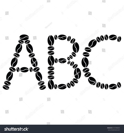 Vector Alphabet Set Coffee Beans Stock Vector Royalty Free 416780659