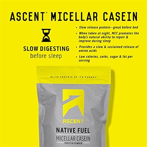 Ascent Native Fuel Micellar Casein Protein Powder 2 Lbs Chocolate