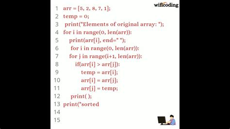 Sort Array In Ascending Order In Python Sorting Array In Python Python Program Youtube