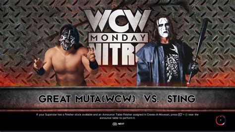 Wwe K The Great Muta Vs Sting Youtube