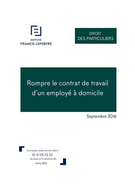 PDF Rompre le contrat de travail dun employé à domicileefl fr s3