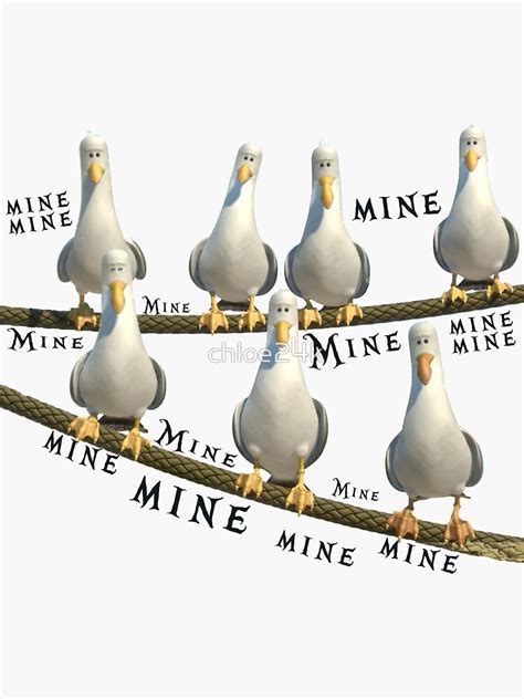 "Mine! Seagulls from Finding Nemo" Sticker for Sale by chloe24k | Redbubble