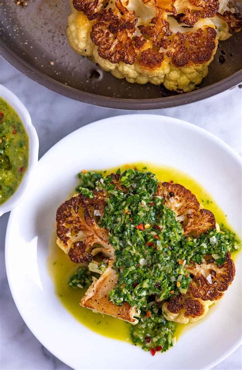 Chimichurri Cauliflower Steak Recipe Food Work