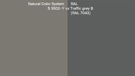 Natural Color System S 5502 Y Vs Ral Traffic Grey B Ral 7043 Side By