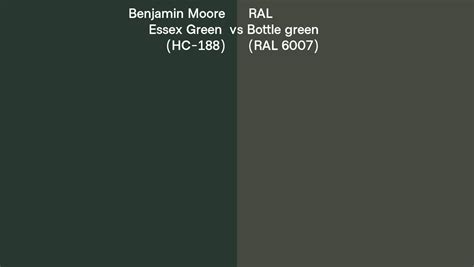 Benjamin Moore Essex Green Hc Vs Ral Bottle Green Ral Side