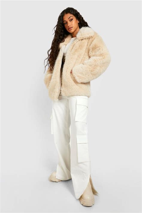 Womens Premium Oversized Collar Faux Fur Coat Boohoo Uk