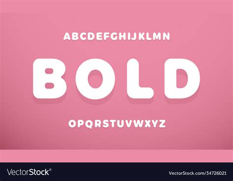 Awesome Bold Alphabet Round White Stunning Font Vector Image