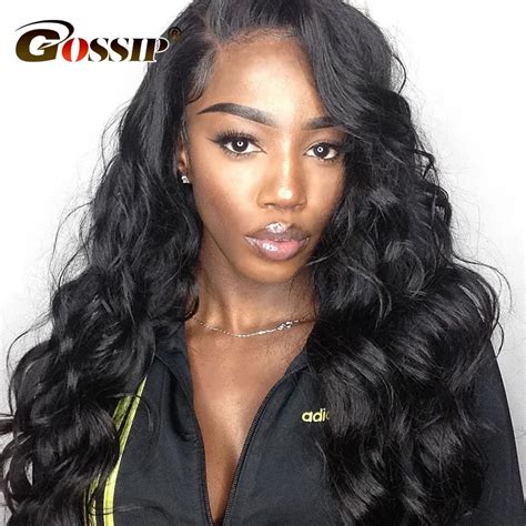 Pre Plucked Full Lace Human Hair Wigs For Black Women Peruvian Body