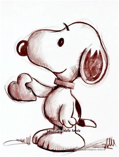 Snoopy Drawing With Heart