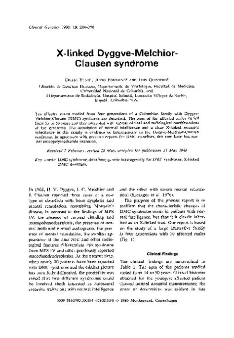 (PDF) X-linked Dyggve-Melchior-Clausen syndrome | Luis Quintero - Academia.edu