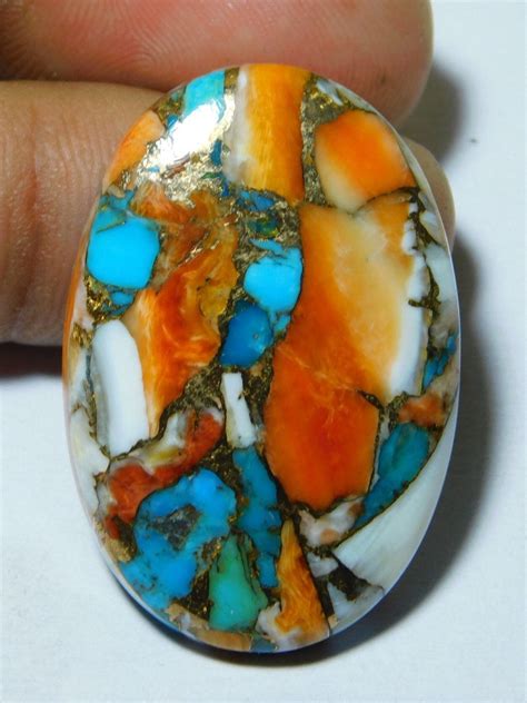 Spiny Oyster Turquoise Cabochon Top Quality Loose Stone Semi Etsy