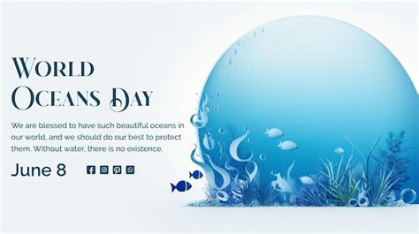 Premium PSD World Oceans Day Concept Circle Decoration With Deep Sea