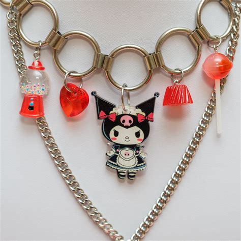 Kawaii Gothic Kuromi Cosplay Kuromi Necklace O Ring Choker Etsy