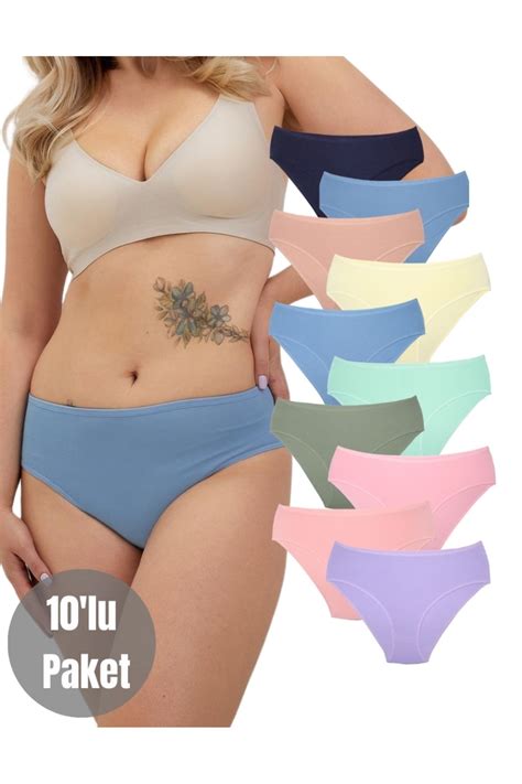 ALYA UNDERWEAR Kadın Renkli Bato Hipster Slip Külot Çok Renkli 10