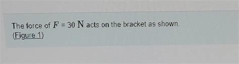 Solved The Force Of F 30 N Acts On The Bracket As Shown