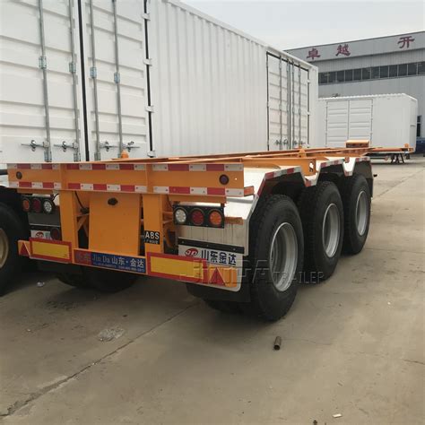 Tri Axle Ft Ft Skeletal Skeleton Container Chassis Semi Trailer For