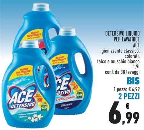 DETERSIVO LIQUIDO PER LAVATRICE ACE Igienizzante Classico Colorati