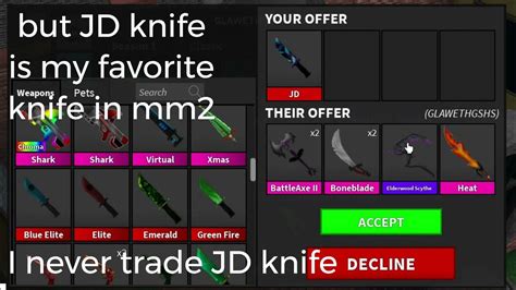 What Do People Trade For Jd Knife Mm2 Youtube