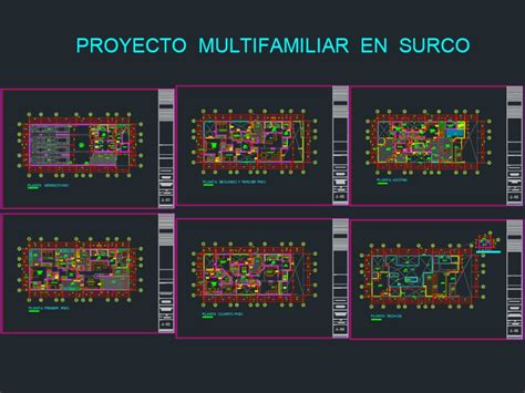 Edificio Multifamiliar 5 Pisos Detallados En DWG 1 19 MB Librería CAD