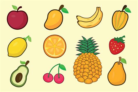 Set of Summer Fruits Illustration Design 18735559 Vector Art at Vecteezy