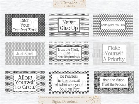 Printable Vision Board Journal Cards Set 3 Motivational Etsy