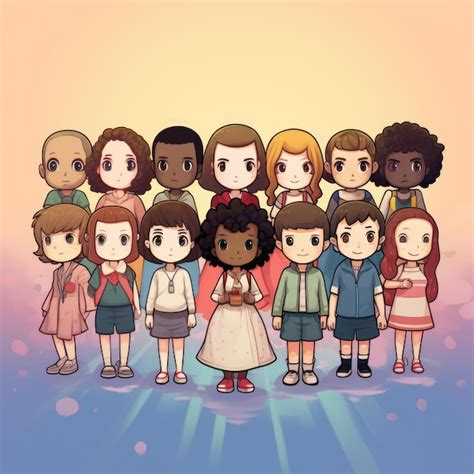 Personaje De Dibujos Animados De Once Stranger Things Ia Generativa