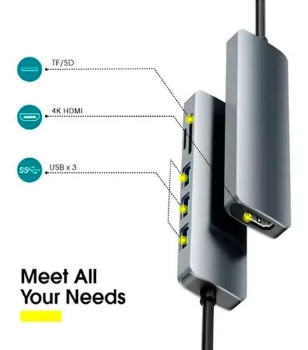 HUB USB C MULTIPUERTOS 6 EN 1 Malikcomputacion