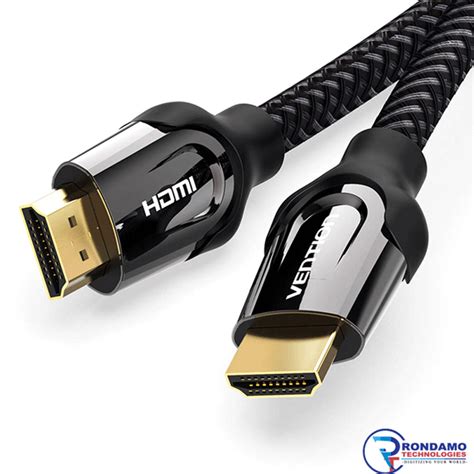 Vention Nylon Braided Hdmi Cable M Black Metal Type Ven Vaa B