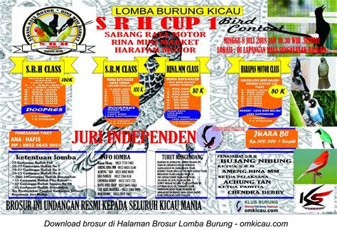 Brosur Lomba Burung Berkicau Srh Cup Bird Contest Bangko Juli