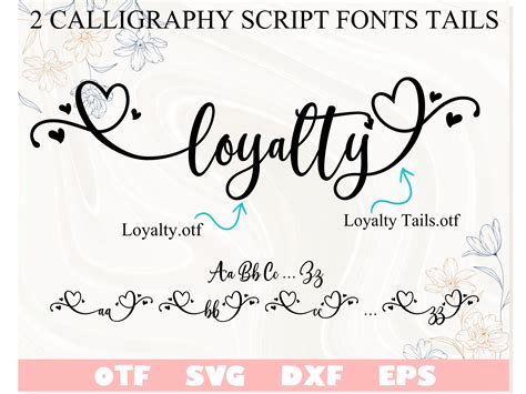 Loyalty Font With Hearts Font With Tails Cursive Font Va Inspire