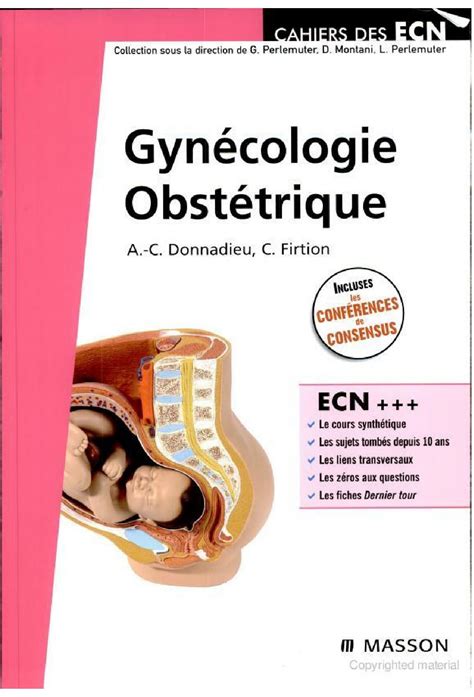 Cahiers des ECN GYNÉCOLOGIE OBSTÉTRIQUE pdf gratuit Univers mėdecine