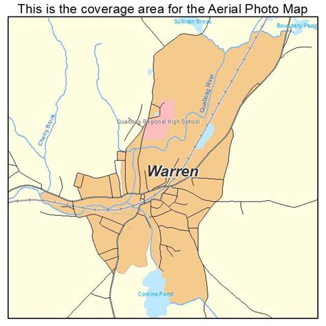 Aerial Photography Map of Warren, MA Massachusetts