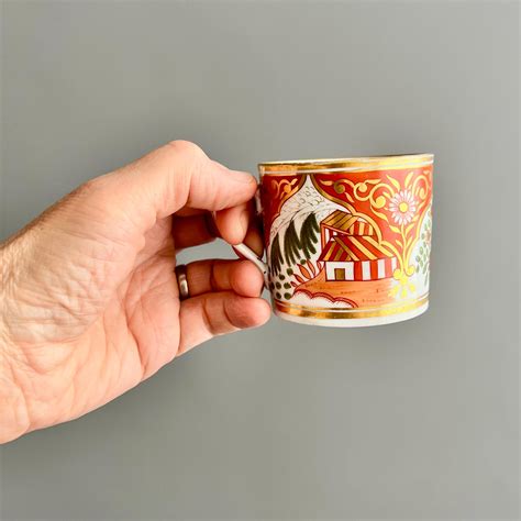 New Hall Orphaned Coffee Can Imari Pattern With House And Trees