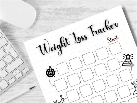 Weight Loss Tracker Printable Weight Loss Tracker A5 A4 And Letter Journal Page Well Being Log