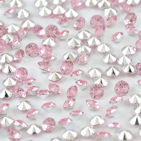 Confeti De Diamante Rosa Y Plateado Unids Lote Por Bolsa Mm