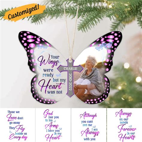 Custom Personalized Photo Butterfly Ornament Memorial T Idea For