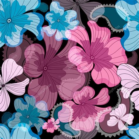 Seamless floral black pattern — Stock Vector © OlgaDrozd #4334136