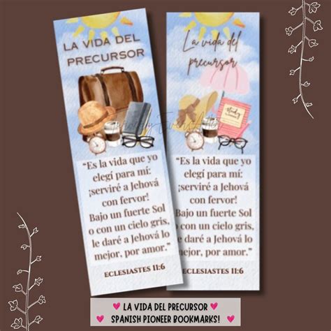 Jw Spanish Pioneer Bookmarks Descarga Digital La Vida Del Precursor