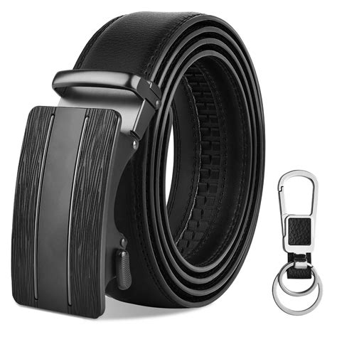 Belts Mens Genuine Leather Ratchet Belt Black Dress Belt With Automatic