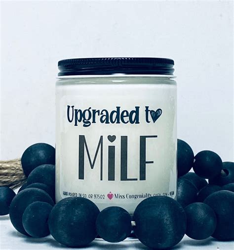 Upgraded To MILF Funny Candle New Mom Gift Etsy