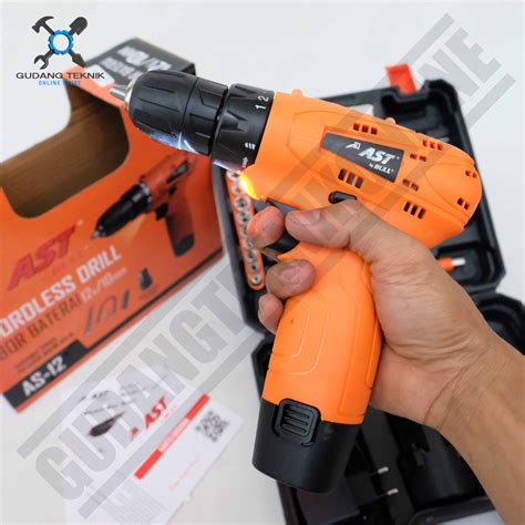 Mesin Bor Cordless AST 12V AS 12 Bor Tangan BATERAI 10mm AST 12 Volt