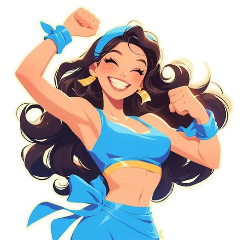 Chica latina de unos 30 años haciendo aeróbico Vector Premium