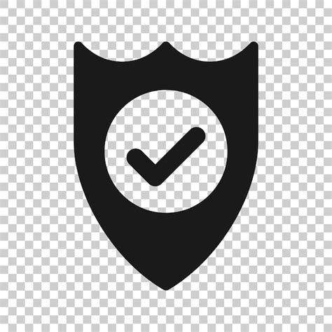 Premium Vector Shield With Check Mark Icon In Flat Style Protect