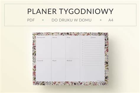 Planner Tygodniowy Po Egnanie Lata Do Druku Format A