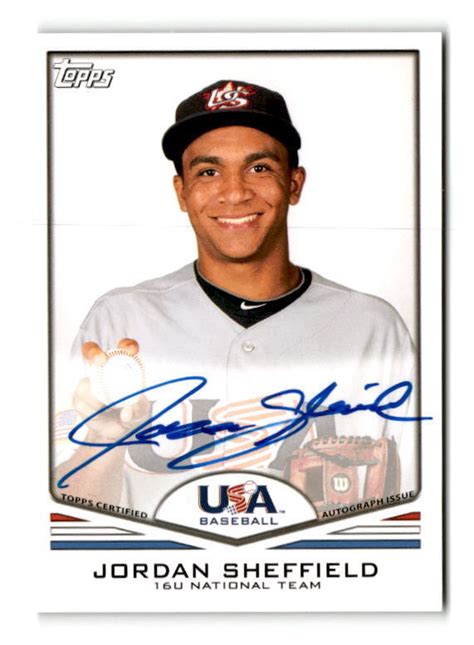 Topps Usa Jordan Sheffield Usa A Autographs Auto U National