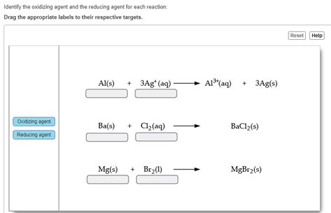 Solved Identify The Oxidizing Agent And The Reducing Agent Chegg