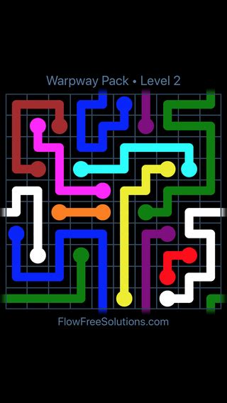 Flow Free Warps Warpway Pack Level 2 Puzzle Solution And Answer Flow