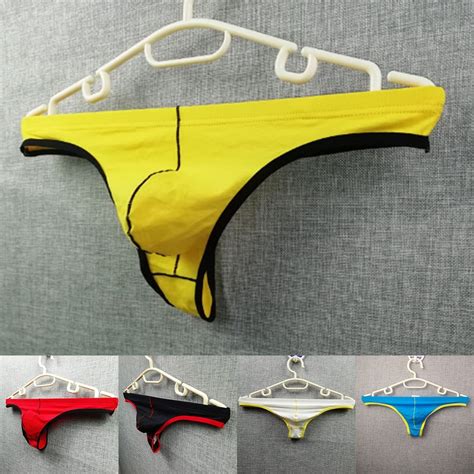Fast Shipping Mens Sexy Bikini Thong Soft Pouch Underpants Low Waist Lingerie Underwear